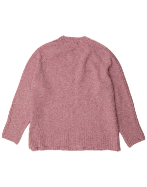 Marks & Spencer Damen-Pullover mit Rundhalsausschnitt, Gr. 16, Größe L, rosa meliert