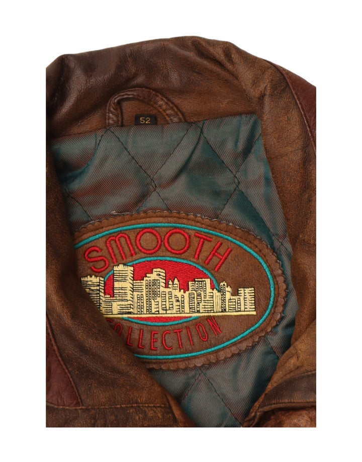 Vintage Herren Lederjacke IT 52 XL Braunes Leder