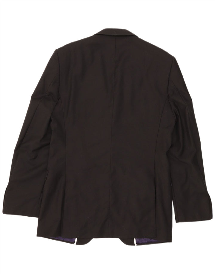 Marks & Spencer Herren-Blazer, lang, mit 2 Knöpfen, UK 40, mittelschwarz, Wolle