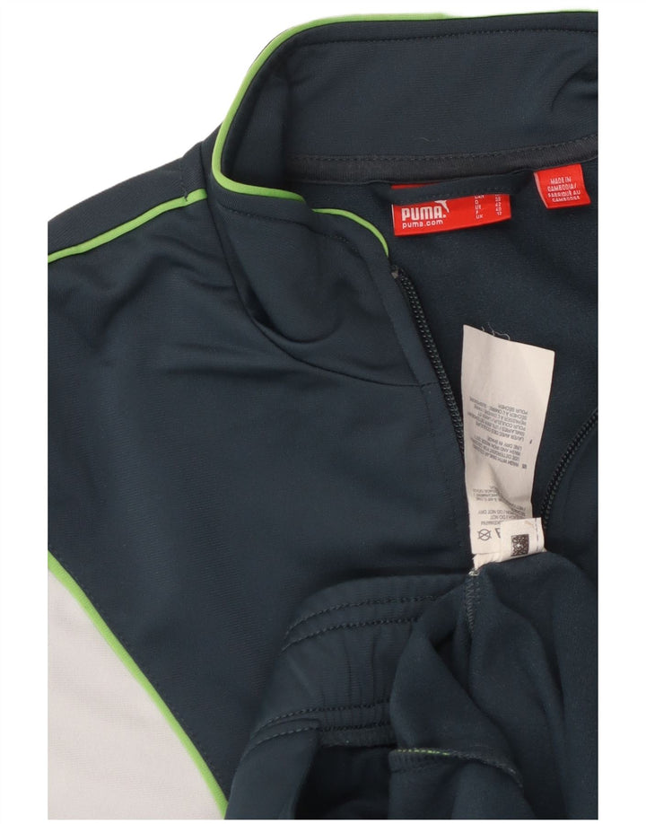 PUMA Damen-Trainingsanzug-Top-Jacke, UK 12, Mittel, Marineblau, Farbblock