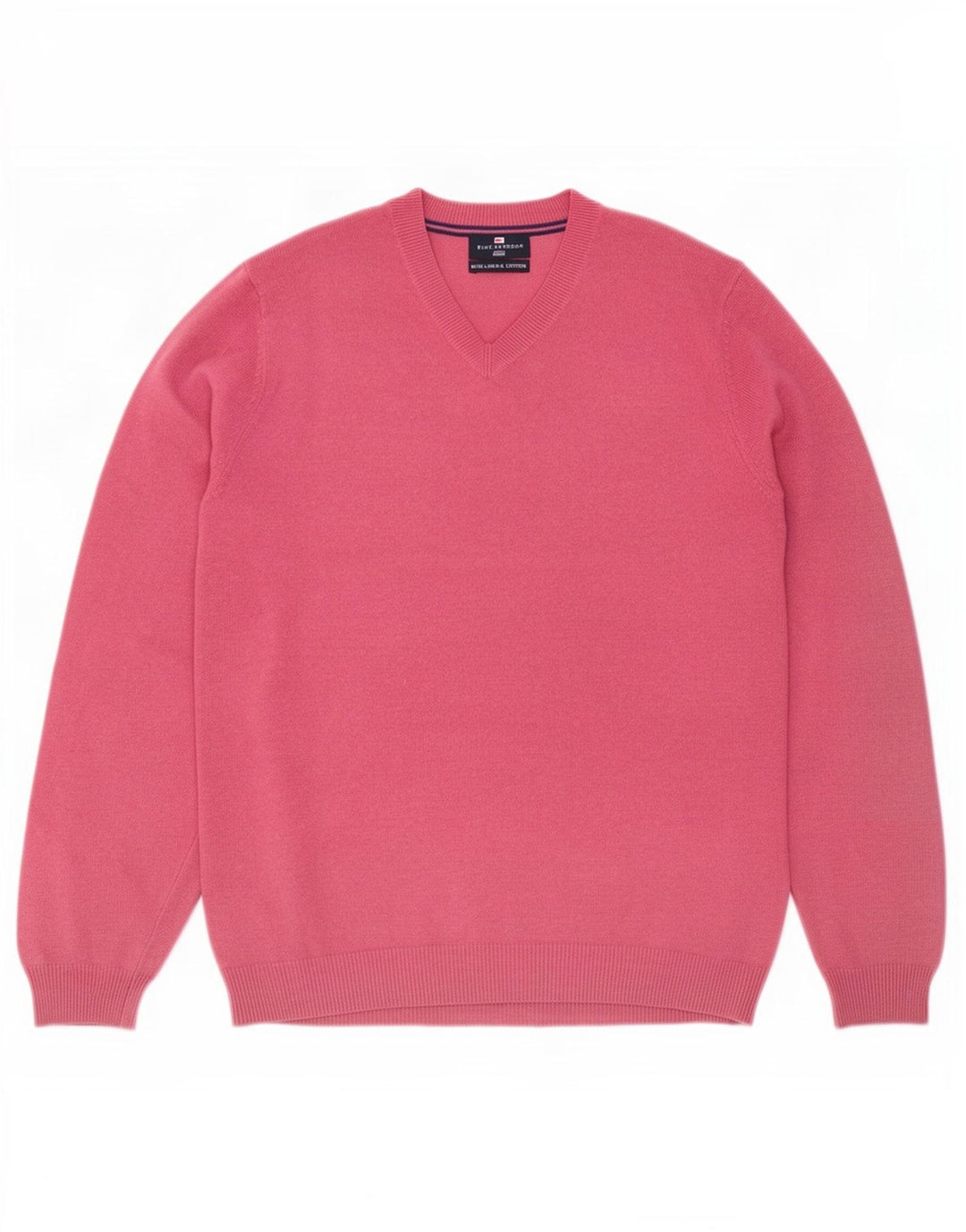 Marks & Spencer Herren-Pullover „Harbor“ mit V-Ausschnitt in Blau, Größe L, Leinen, Rosa