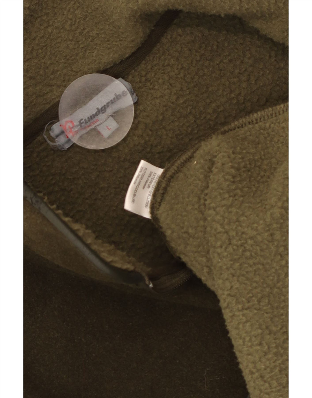 Vintage Herren-Trainingsanzug-Top-Jacke, großes Khaki-Polyester