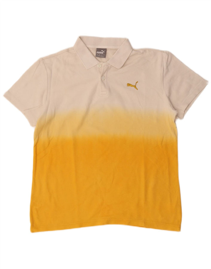 Puma Herren-Poloshirt aus mittelweißer Colourblock-Baumwolle