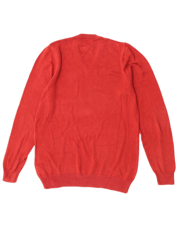 Marks & Spencer Herren-Pullover mit V-Ausschnitt, Größe S, Orange, Baumwolle
