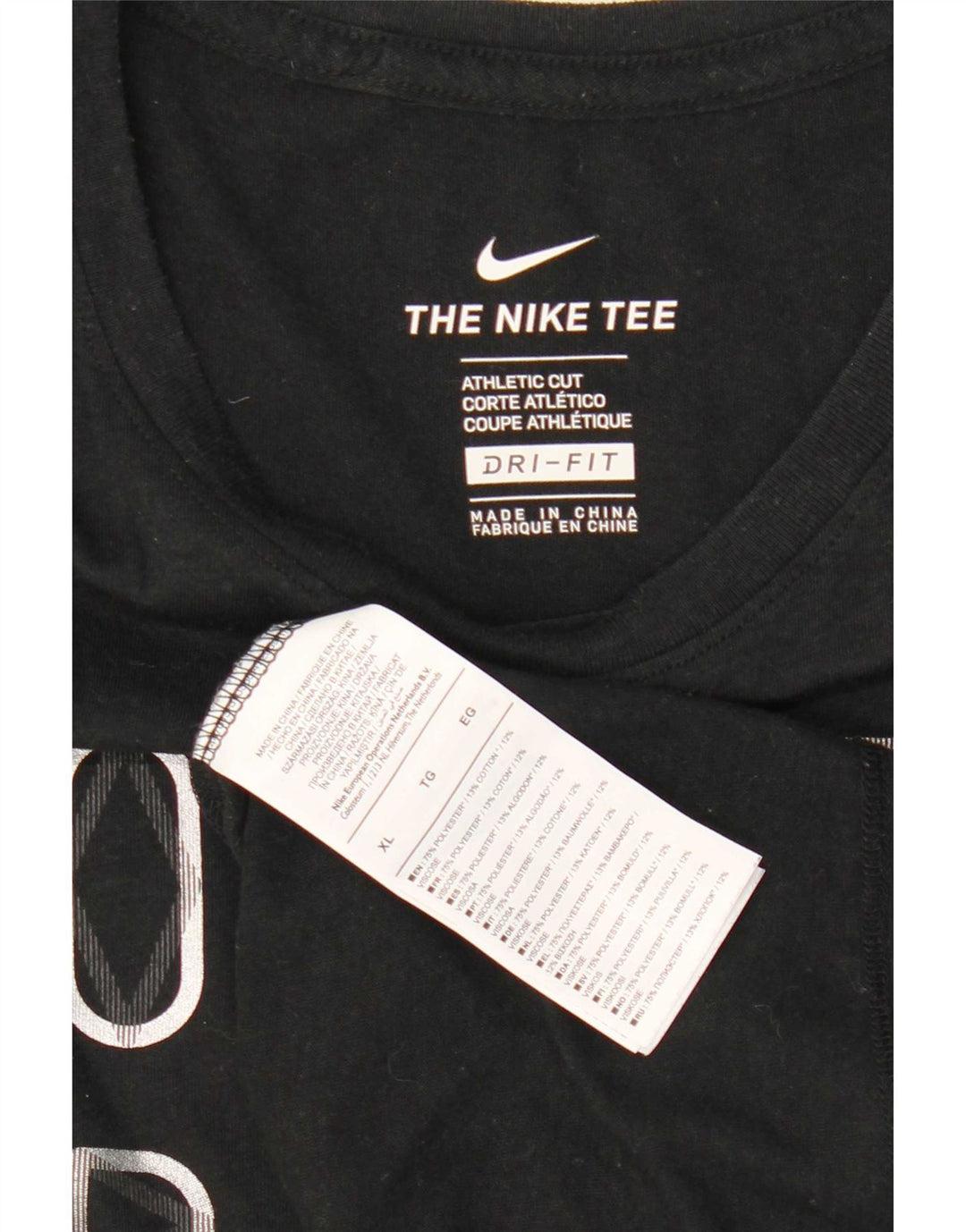 Nike Herren Dri Fit Graphic T-Shirt Top XL Schwarz Polyester