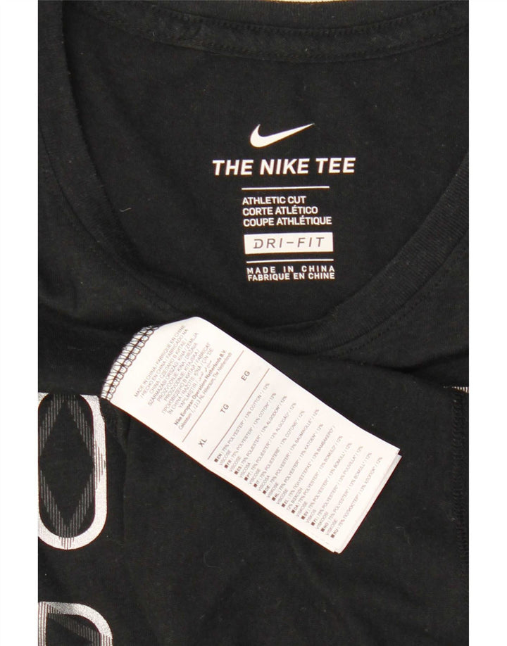 Nike Herren Dri Fit Graphic T-Shirt Top XL Schwarz Polyester