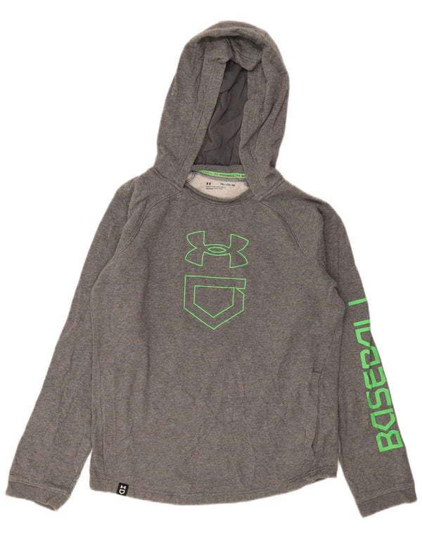 Under Armour Jungen-Kapuzenpullover mit Grafik, 13–14 Jahre, XL, graue Baumwolle