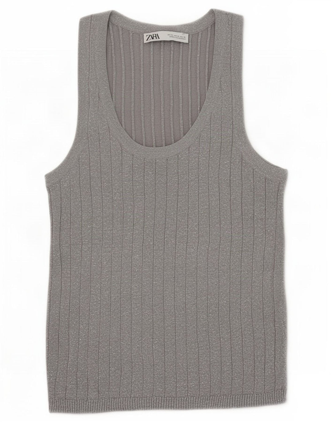 Zara Damen Weste Tank Top UK 12 Mittelgrau