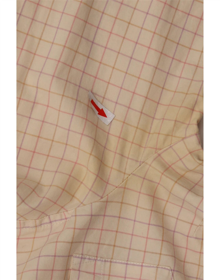 Gap Damen-Hemd mit 3/4-Ärmeln, UK 16, Größe L, beige kariert