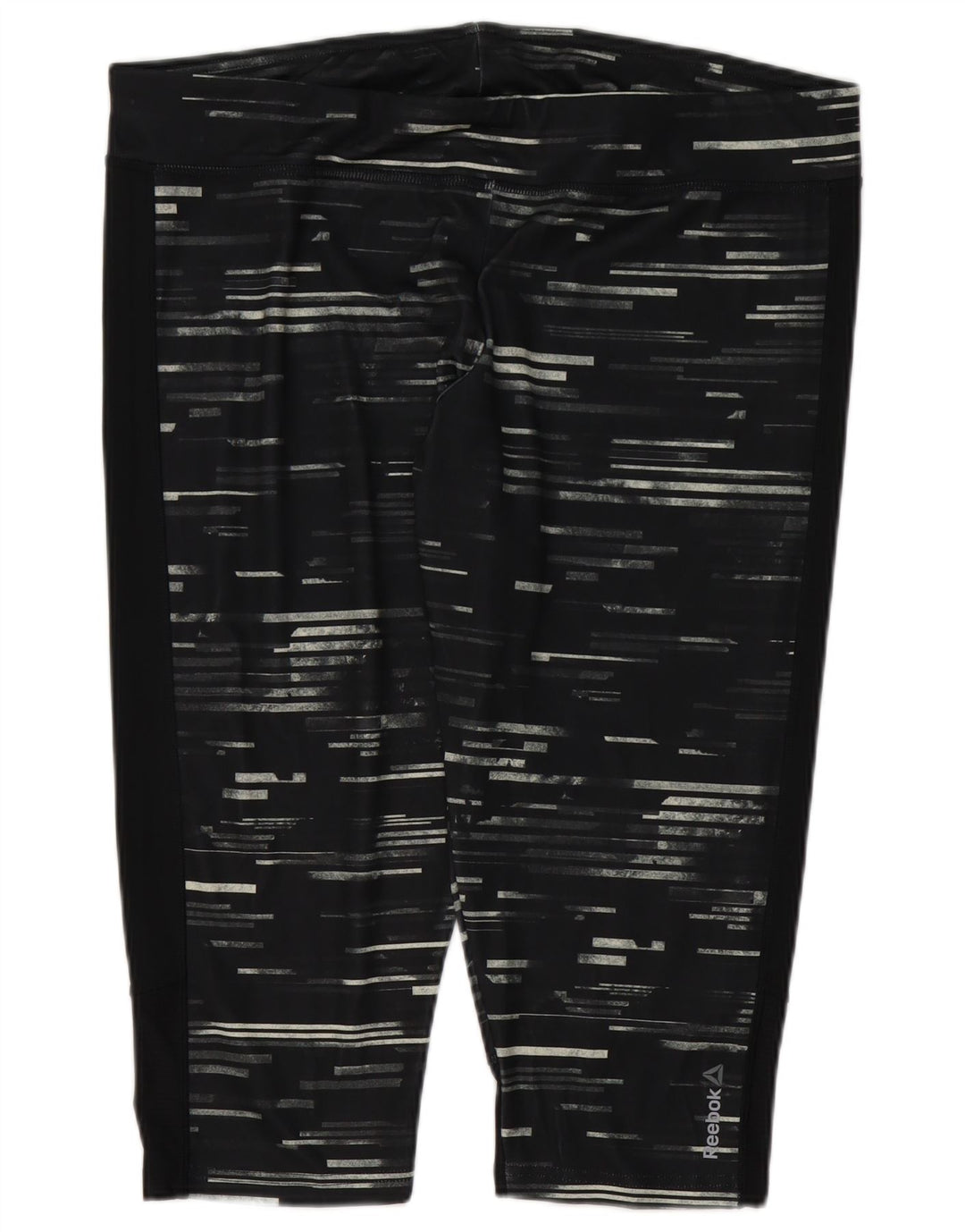 Reebok Damen Capri-Leggings UK 24/26 2XL Schwarz gestreift Polyester