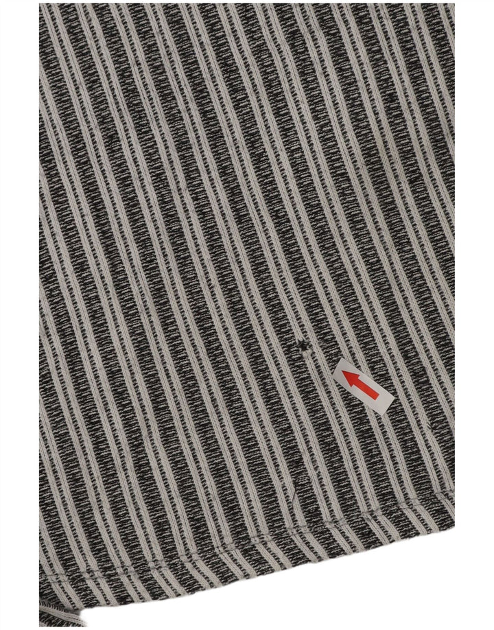 Zara Damen Langarm-Blusenoberteil UK 16 Large Schwarz gestreift