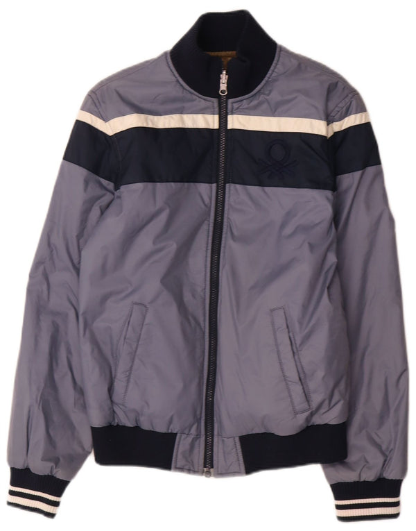 Benetton Jungen Wendejacke mit Grafik, 11–12 Jahre, Grau