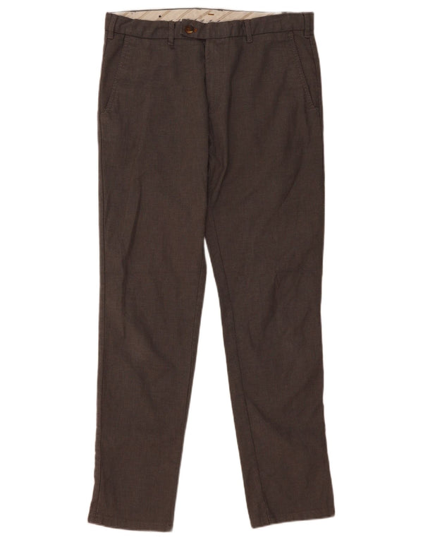 ZARA Herren Slim Anzughose EU 42 Large W32 L31 Graue Baumwolle
