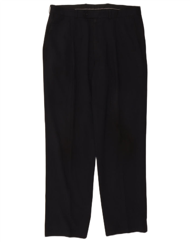 Marks & Spencer Herren-Anzughose mit Pegged-Anzug, W34, L31, marineblaues Polyester