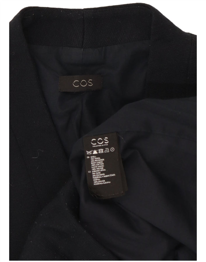 COS Damen Bomberjacke UK 14 Große marineblaue Wolle