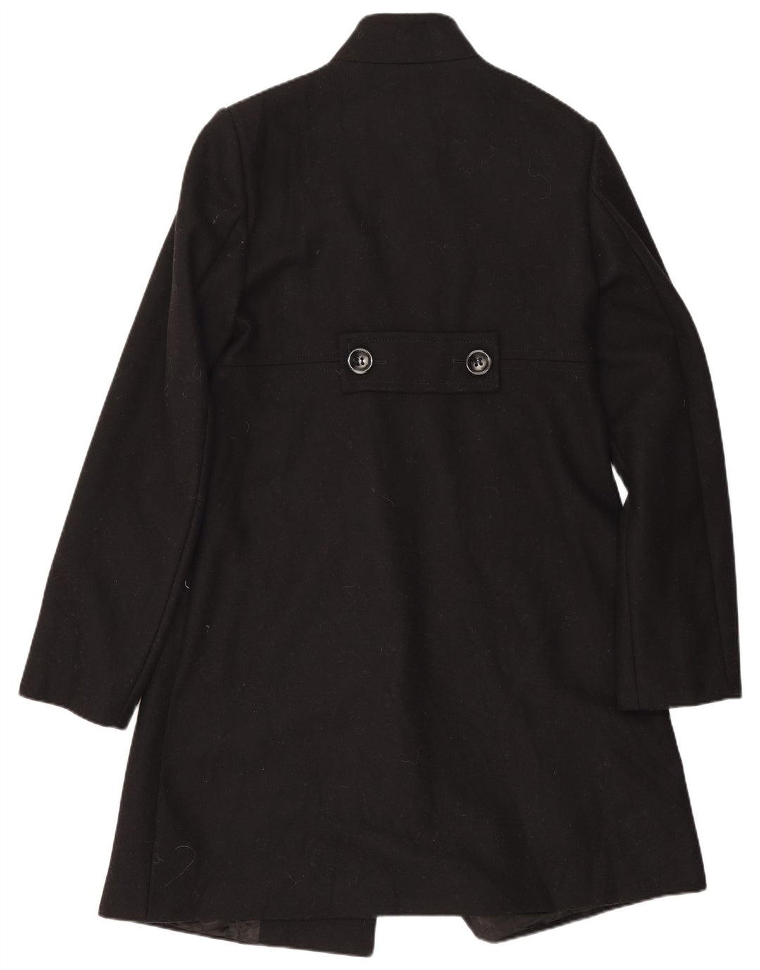 Benetton Damen Mantel IT 42 Mittelschwarze Wolle