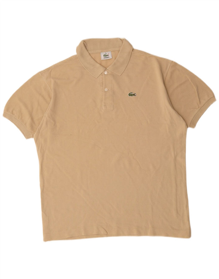 Lacoste Herren-Poloshirt, Größe 5, große beige Baumwolle