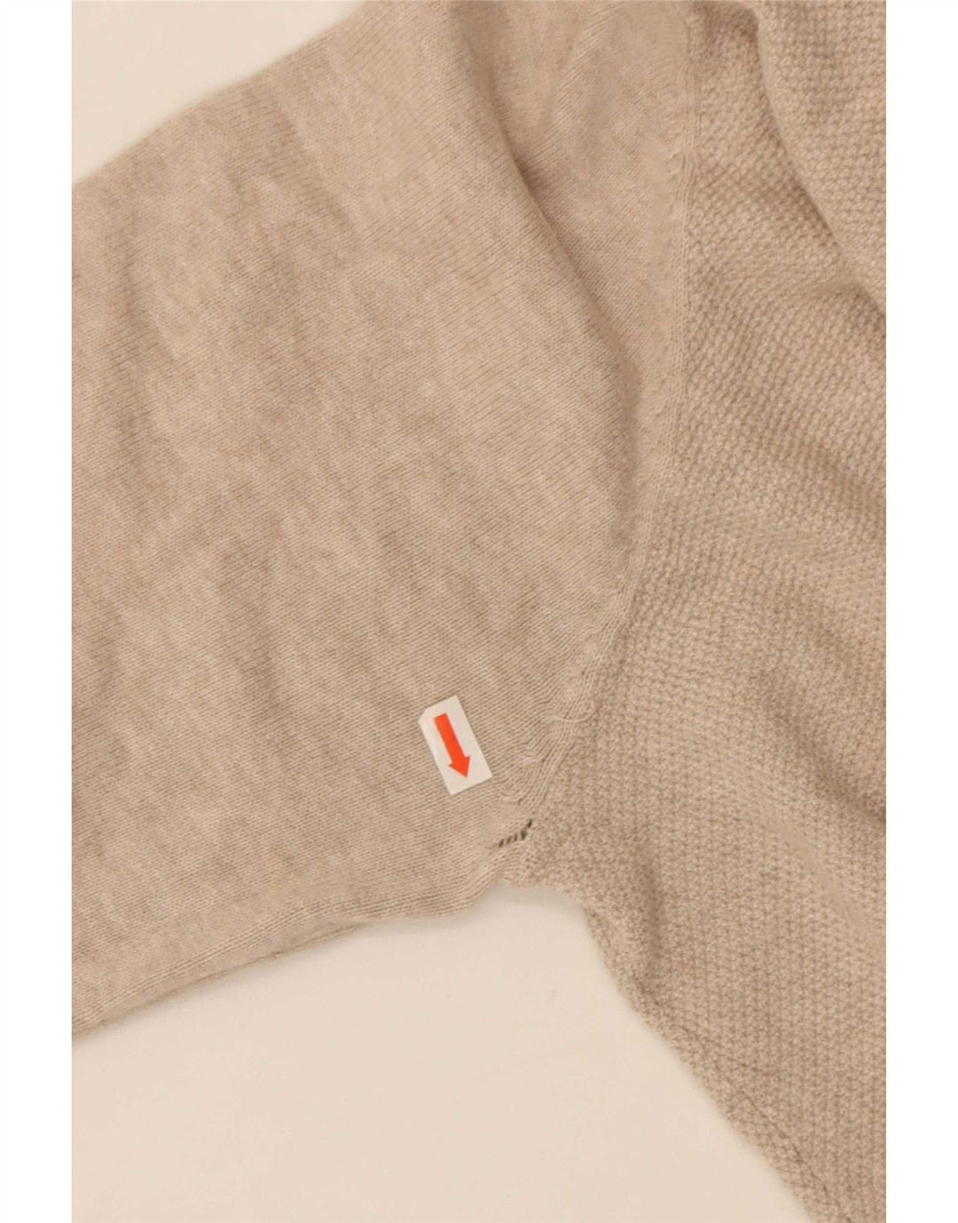 Massimo Dutti Herren-Pullover mit Reißverschluss am Hals, mittelbeige Baumwolle