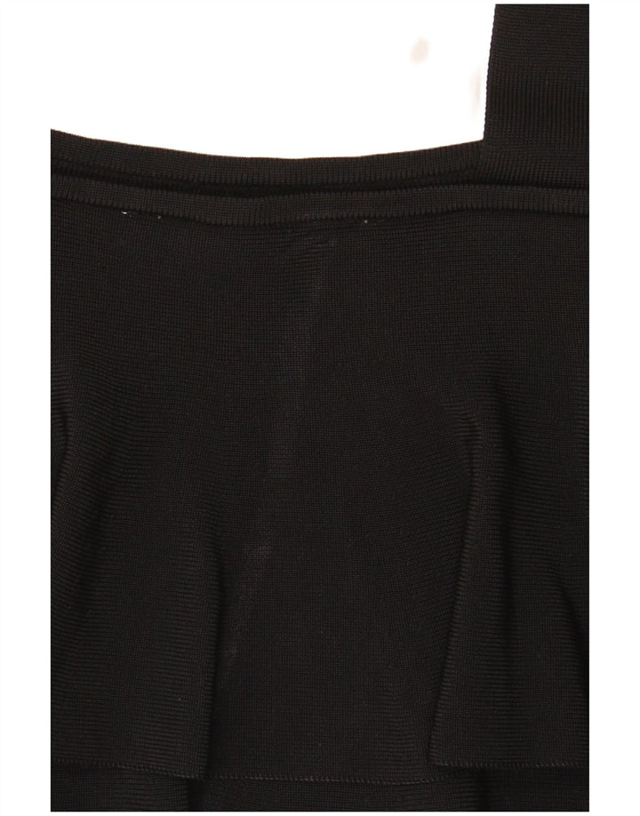 Zara Damen Ärmelloses Crop Top UK 14 Large Schwarz
