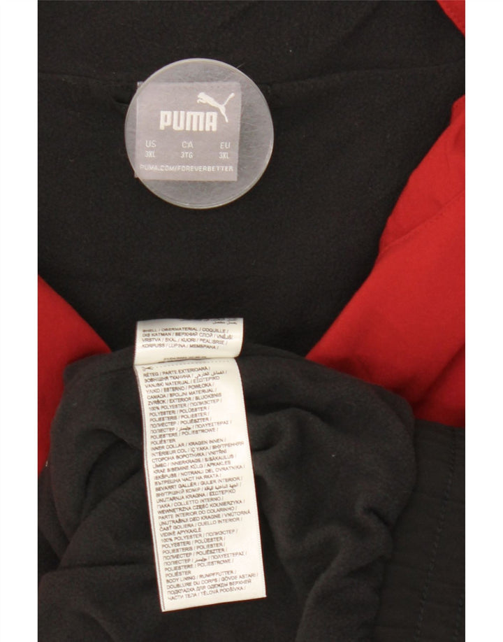 Puma Herren-Trainingsanzugoberteil, Jacke, 3XL, rotes Farbblock-Polyester