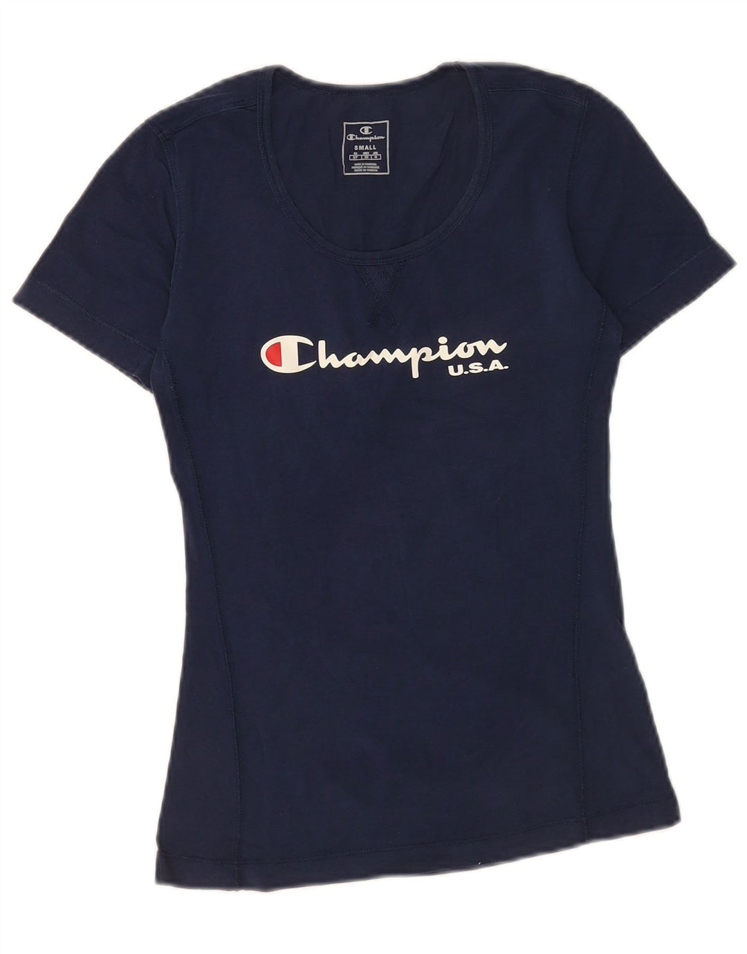 Champion Damen-T-Shirt mit Grafik, Größe S, Marineblau