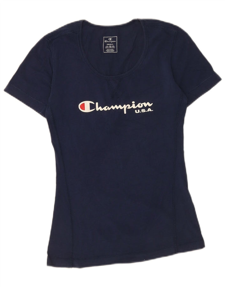 Champion Damen-T-Shirt mit Grafik, Größe S, Marineblau