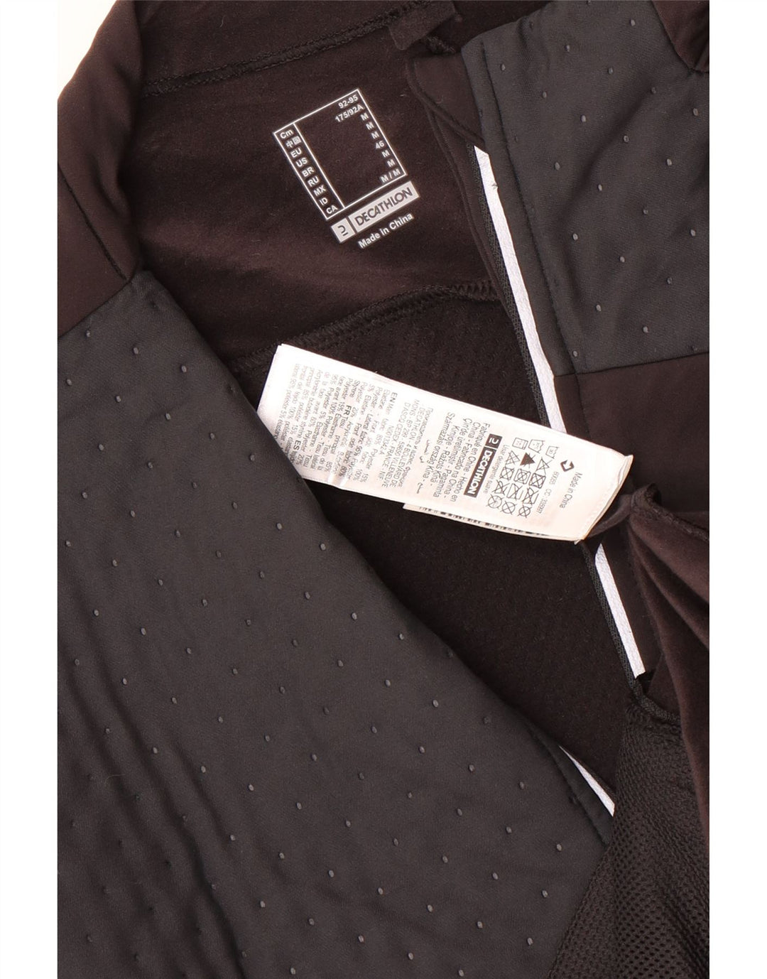 DECATHLON Herren-Trainingsanzug-Oberteil, mittelbraunes Farbblock-Polyester