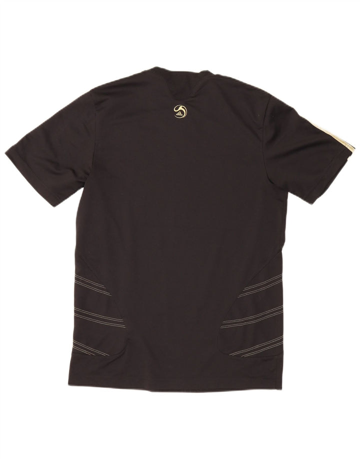 Adidas Herren-T-Shirt mit abstraktem Muster, klein, aus schwarzem Polyester