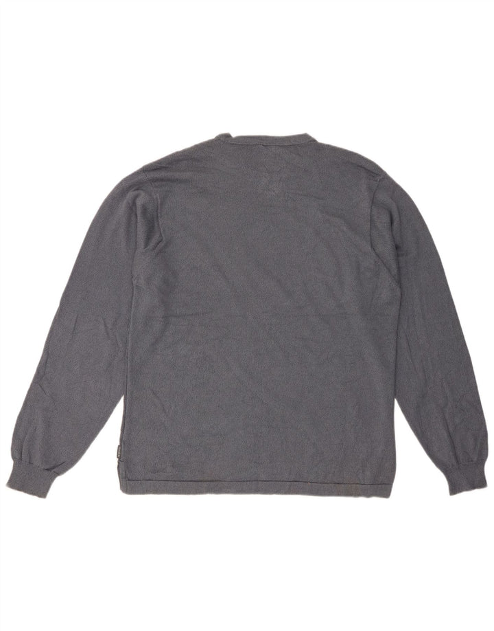 IZOD Herren-Pullover mit Rundhalsausschnitt, mittelgraue Argyle-/Diamant-Baumwolle