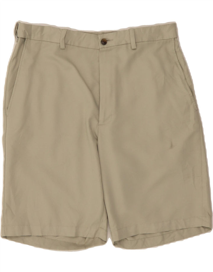 VINTAGE Mens Chino Shorts W32 Medium Beige Polyester Vintage Vintage and Second-Hand Vintage from Messina Hembry 