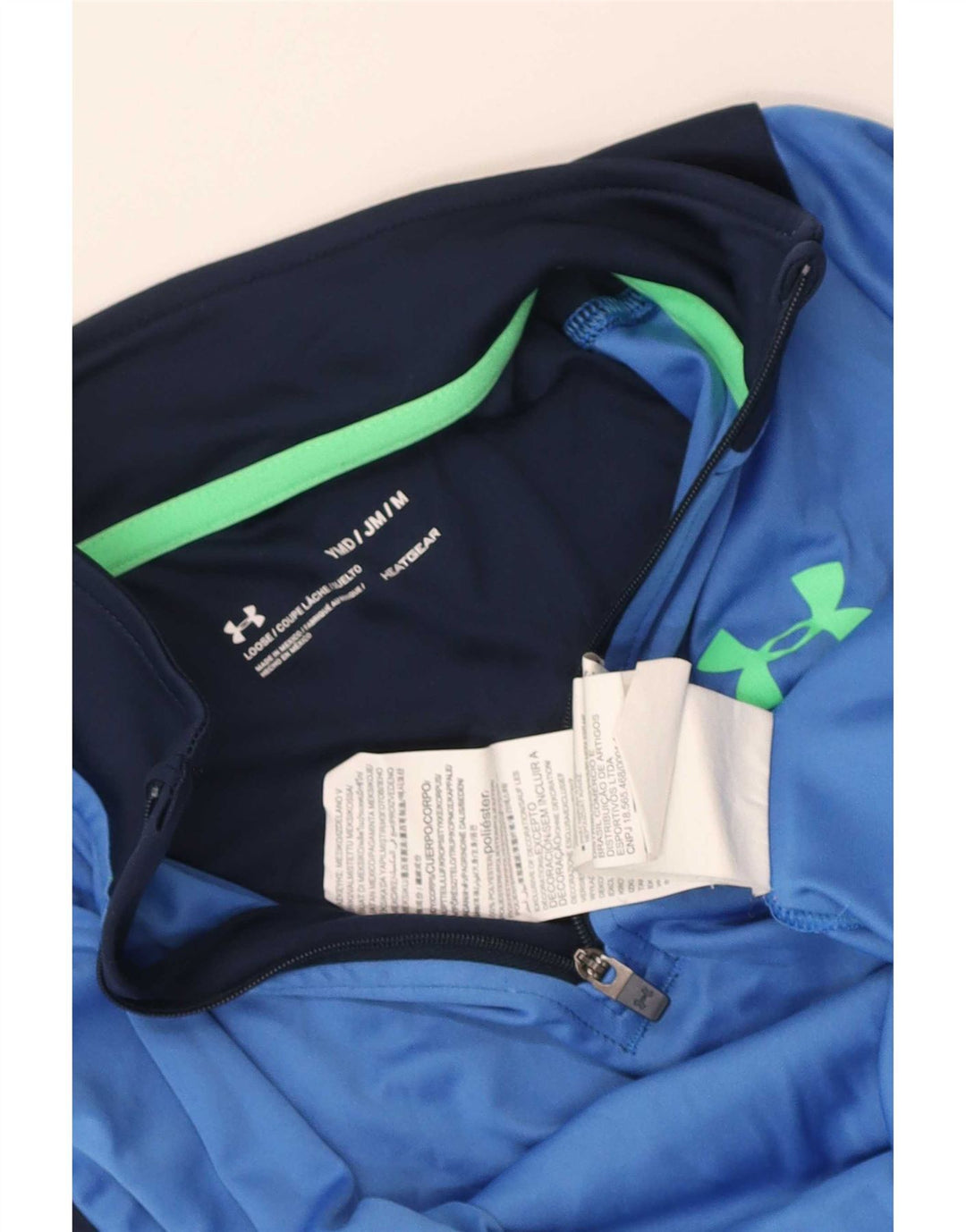 Under Armour Jungen-Trainingsanzugoberteil mit grafischem Pullover, 9–10 Jahre, Mittelblau