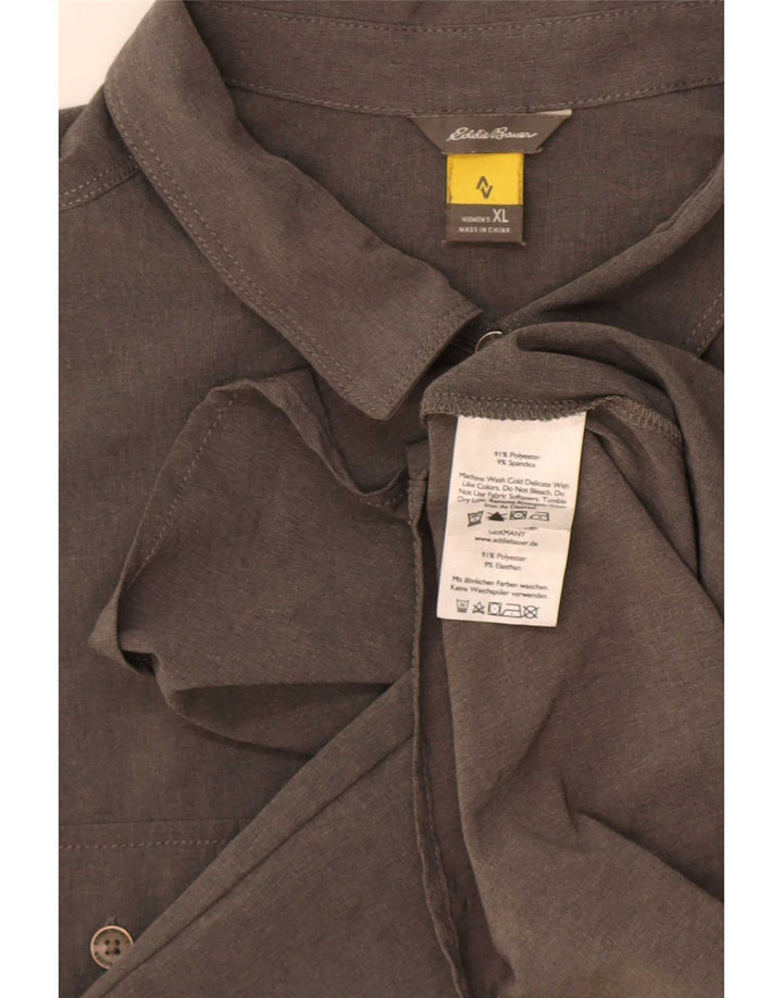 Eddie Bauer Damen Ärmelloses Pullover-Hemdkleid UK 18 XL Grau Polyester