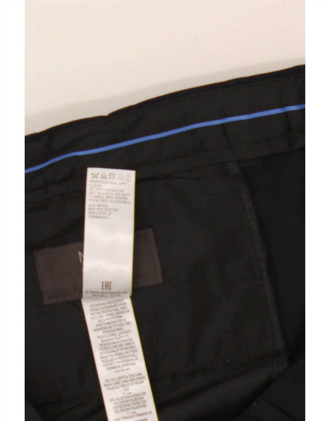 Marks & Spencer Herren-Anzughose, normal, W36, L29, marineblaue Wolle