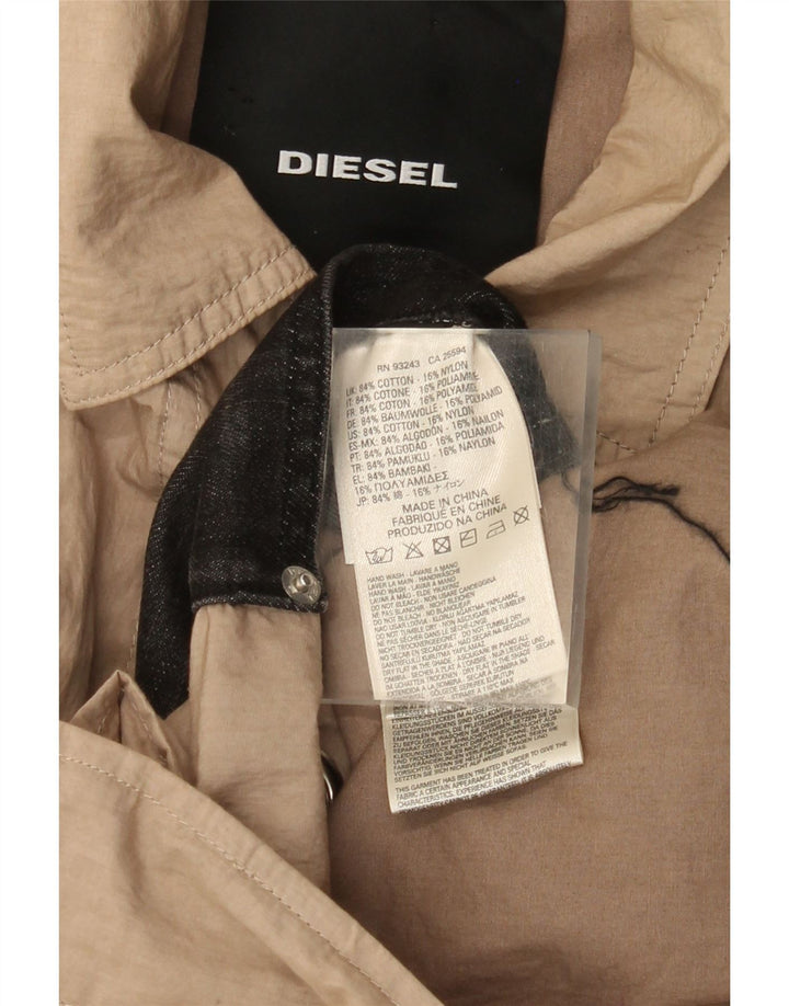 Diesel Damen Trenchcoat UK 40 Large Beige Baumwolle