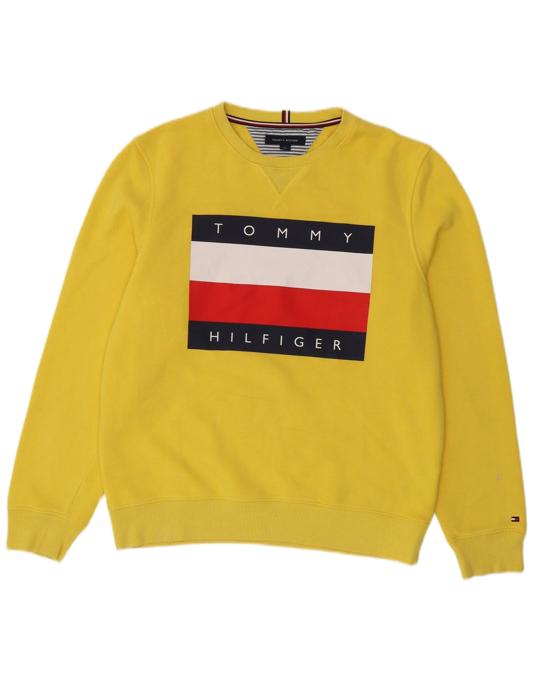 Tommy Hilfiger Herren-Sweatshirt mit Grafik, mittelgelbe Baumwolle