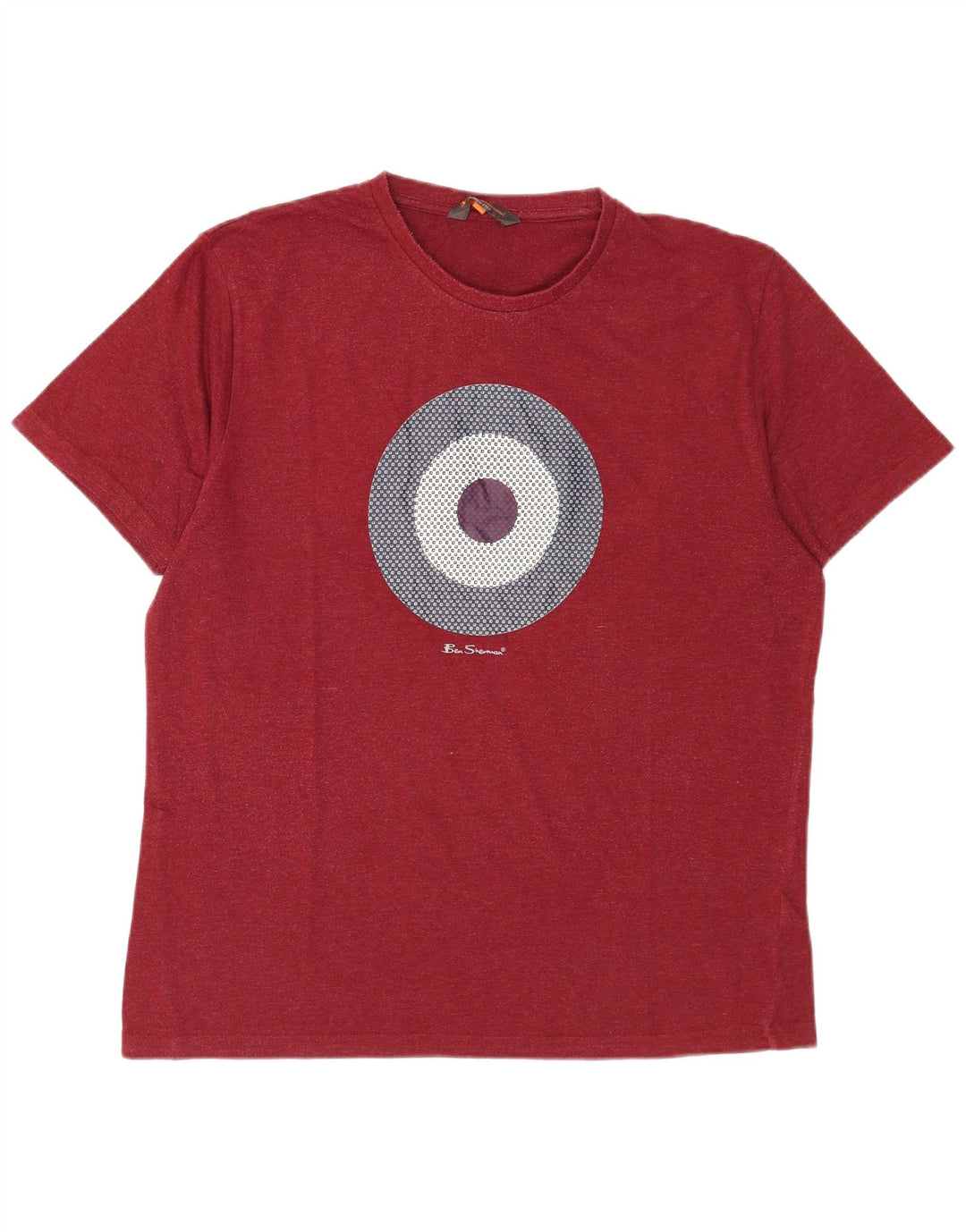 Ben Sherman Herren-T-Shirt mit Grafik, Größe L, aus roter Baumwolle