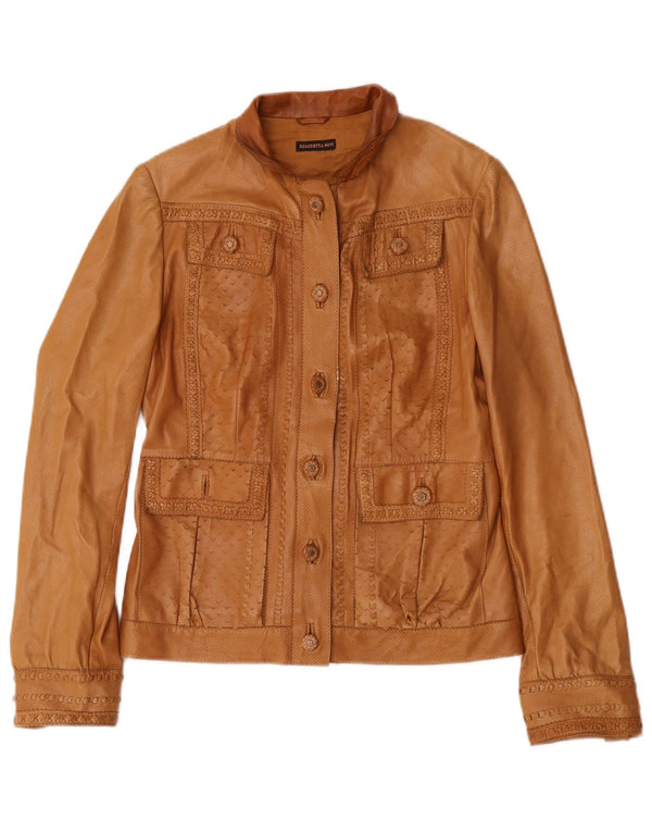Vintage Damen Lederjacke IT 44 Mittelbraunes Leder