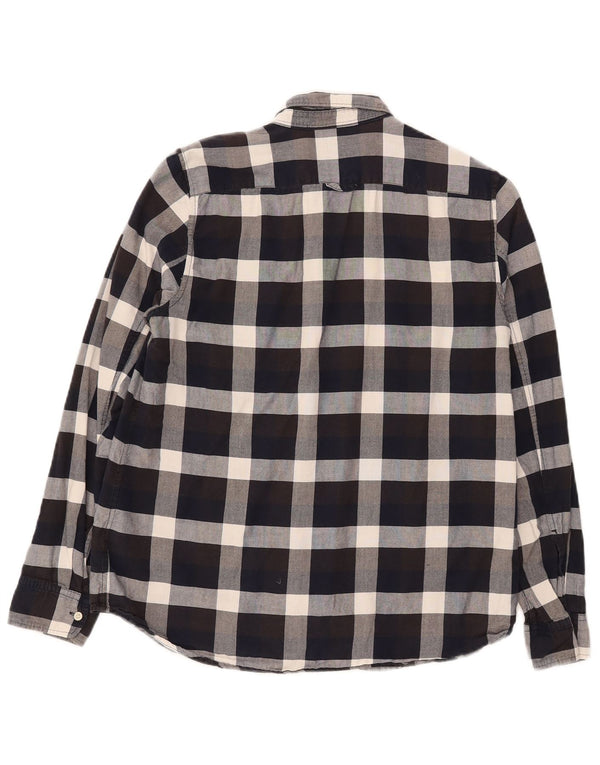 Gap Damen-Flanellhemd mit klassischer Passform, UK 14, mittelschwarz, kariert, Baumwolle