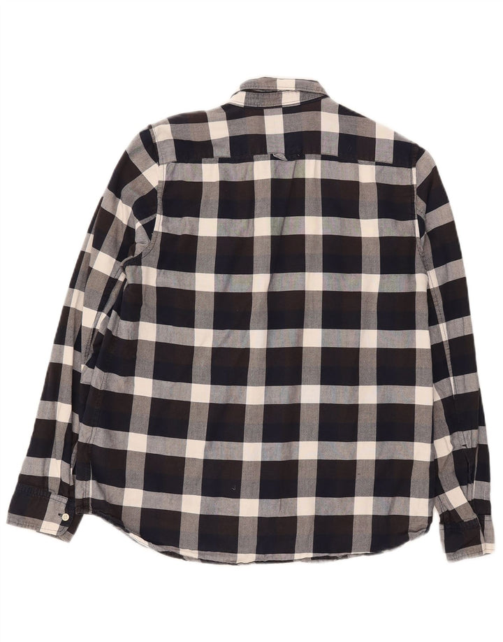 Gap Damen-Flanellhemd mit klassischer Passform, UK 14, mittelschwarz, kariert, Baumwolle