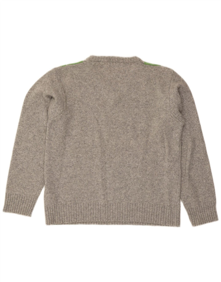 Meltin' Pot Herren-Pullover mit V-Ausschnitt, XL, graue Argyle-/Diamantwolle