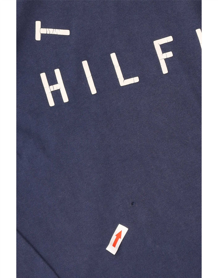 Tommy Hilfiger Herren-T-Shirt mit Grafik, mittelmarineblaue Baumwolle