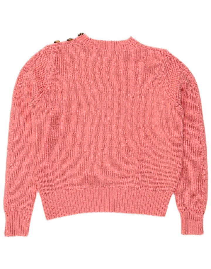 Marks & Spencer Damen Crop Pullover mit Rundhalsausschnitt, UK 14, Mittelrosa