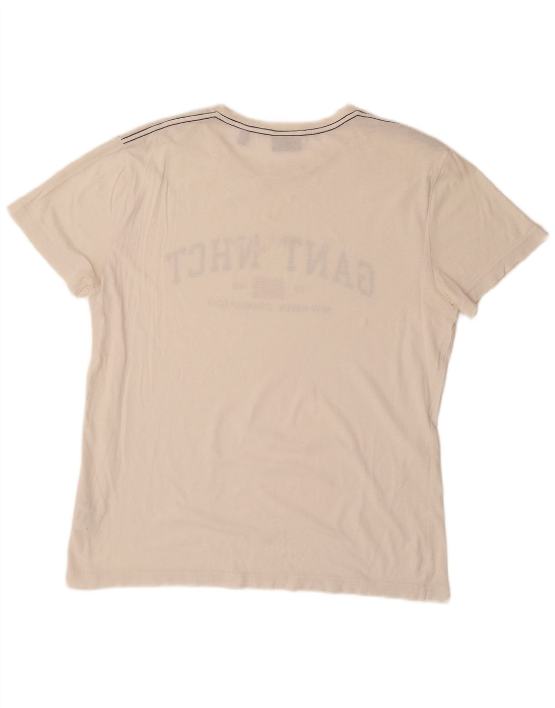 GANT Herren-T-Shirt mit Grafik, Größe L, aus weißer Baumwolle