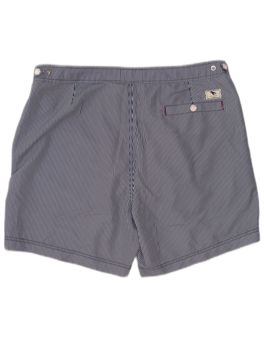TED BAKER Herren-Chinoshorts, Größe 5, XL, W38, blaues Nadelstreifen-Polyester