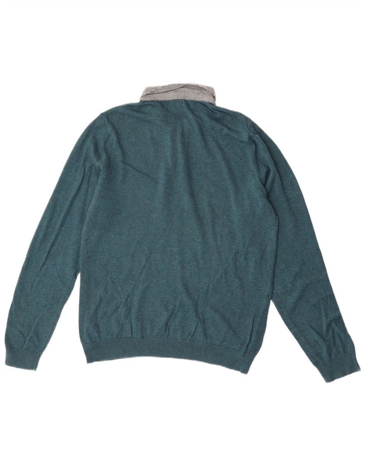 Marks & Spencer Herren-Pullover mit Rollkragen, Mittelgrün, Farbblock