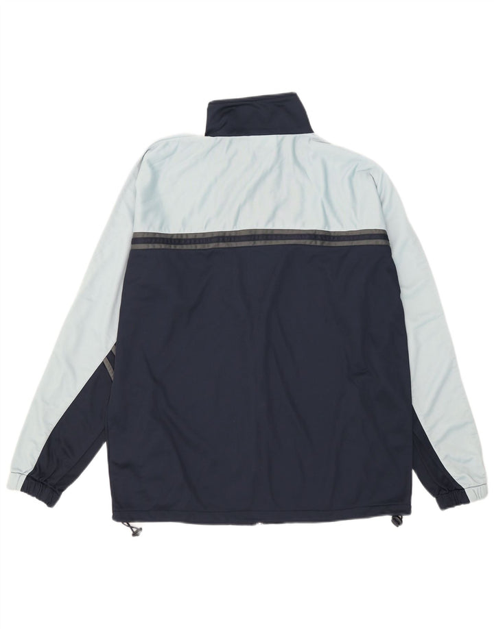 Asics Herren-Trainingsanzug-Top-Jacke, großes blaues Farbblock-Polyester