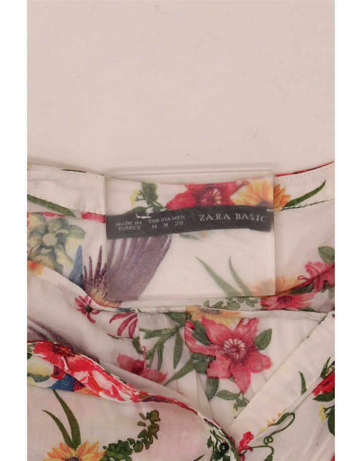 Zara Damen-Blusenoberteil mit 3/4-Ärmeln, Größe M, mehrfarbig, Blumenmuster