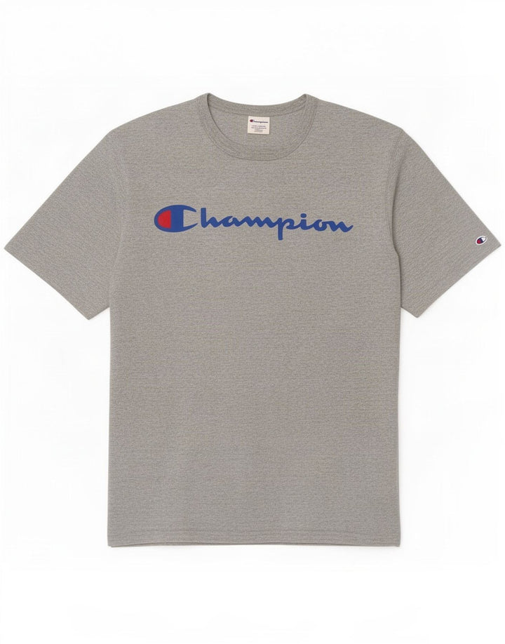Champion Herren-T-Shirt mit Grafik, mittelgrau gesprenkelte Baumwolle