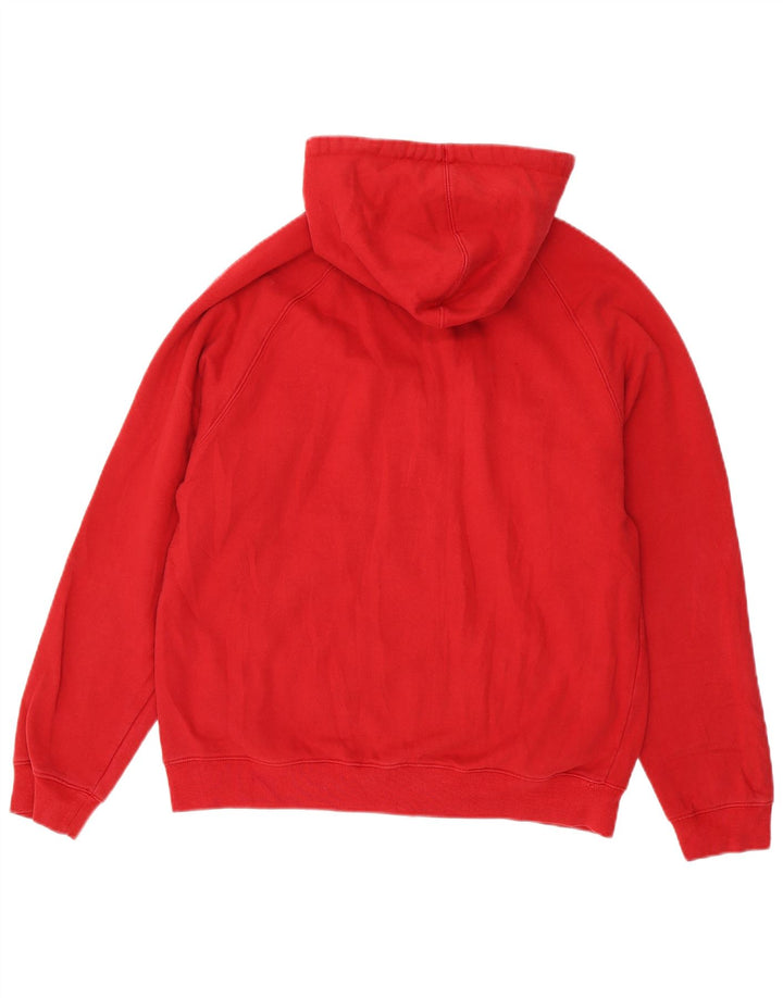 Fila Herren-Kapuzenpullover mit Reißverschluss, mittelrote Colourblock-Baumwolle