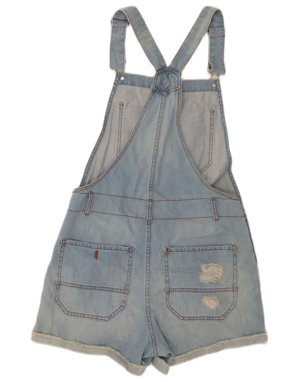 Benetton Damen-Jeansshorts im Distressed-Look, Größe S, W27, Blau, Baumwolle